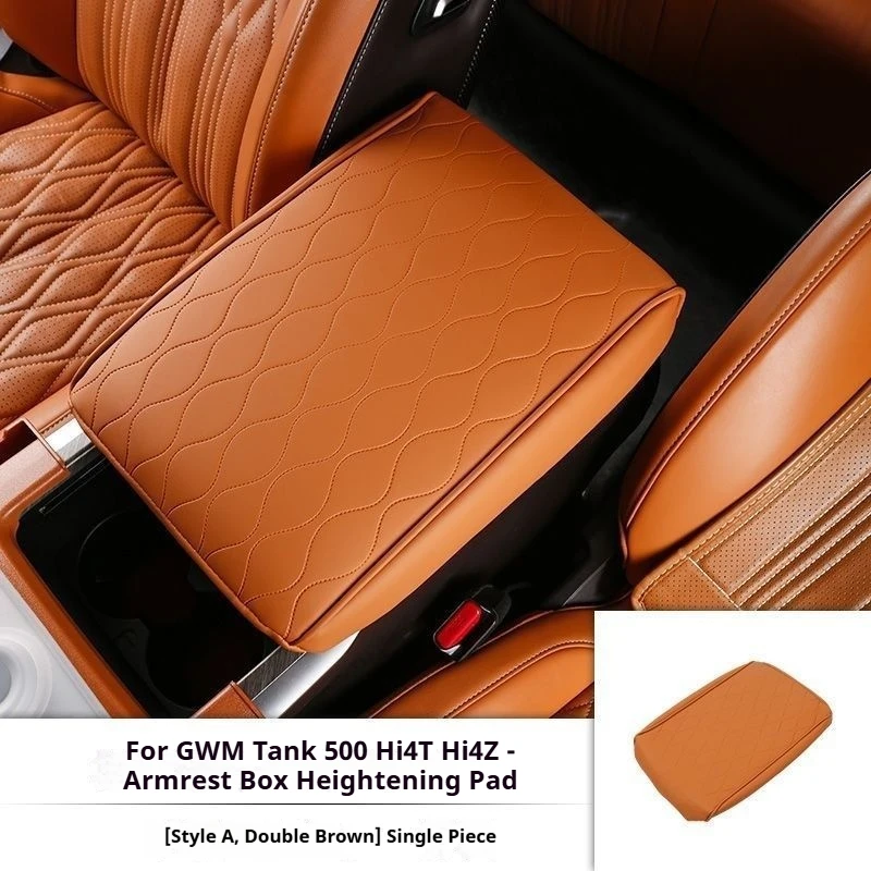 For GWM Tank 500 Hi4T Hi4Z Car Center Console Armrest Box Heightening Pad PU Leather Protective Cover With Storage Bag