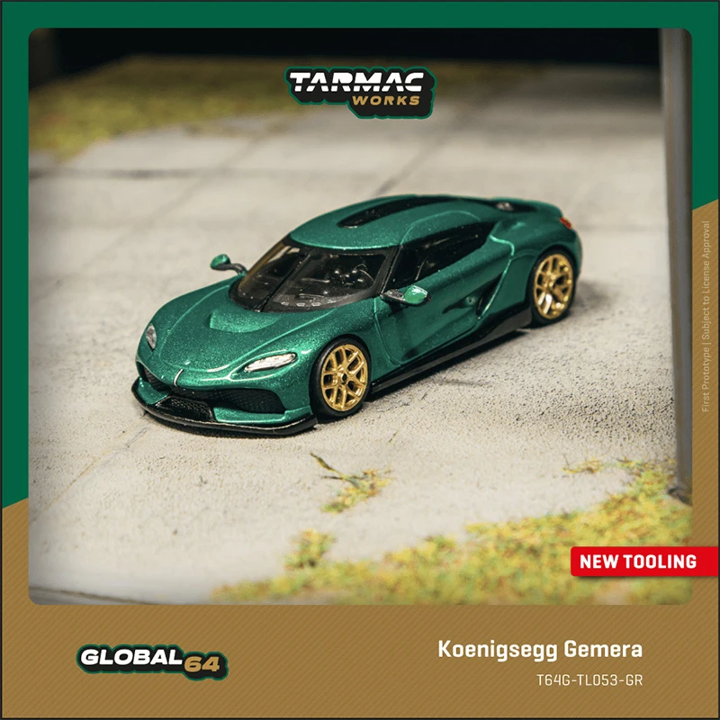 IN STOCK TW 1:64 Koenigsegg Gemera Green Diecast Car Model Collection Toys Tarmac Works