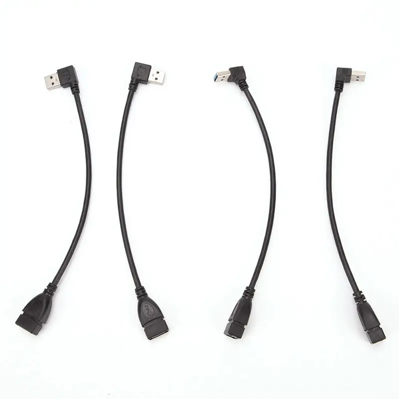 Usb 3.0 Angle 90 Degree Extension Cable Male To Female Adapter Cord Data Down