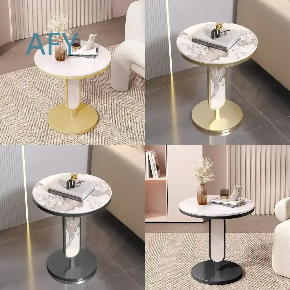 Leisure Style Design Nordic Coffee Table for Living Room for Home for Metal Round Side Table for Aesthetic Space Saving