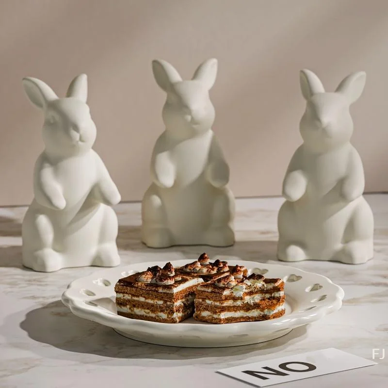 [YU]1/2Pcs Big Rabbit Silicone Molds Resin Polymer Clay Crafts For Home Decor & Candle Making Wave Spiral Molds Easter Gifts