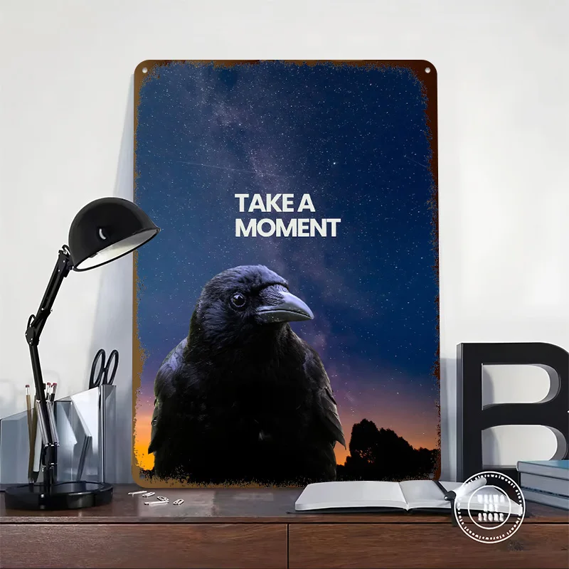 Take a Moment Poster Customized Vintage Metal Signs Wall Art Retro Tin Plaque for Living Room Decorations Desk Decor House Home