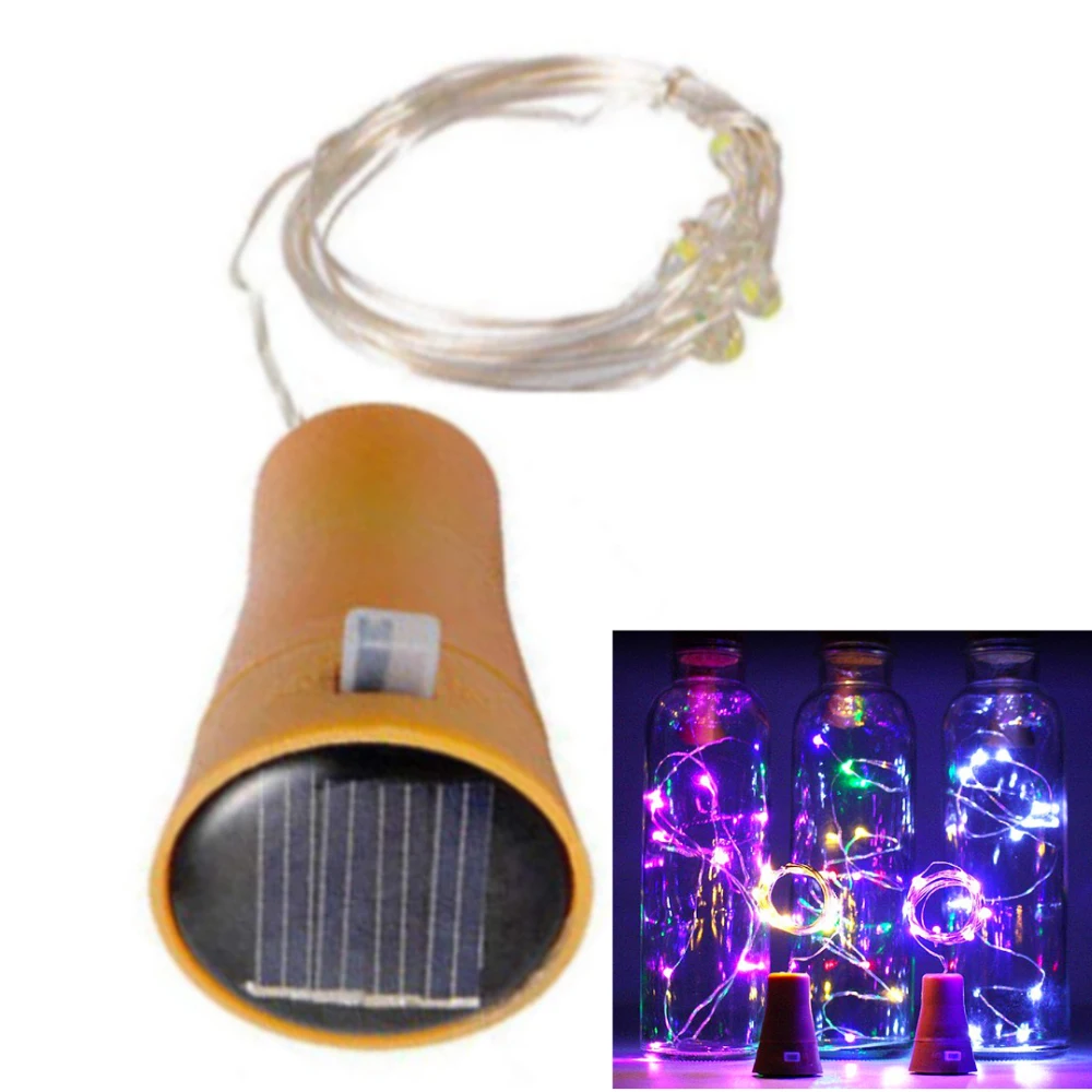 Solar Weinflasche Lichter mit Kork 2m 20leds Lichterkette Lichter für Party DIY Dekoration Hochzeit Weihnachts lichter Kupferdraht