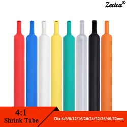 1/5/10m Heat Shrink Tube 4:1 With Glue 4mm ~ 52mm Electronic Connection Wire Insulation Wraping Sleeve Cable Protection Tubing