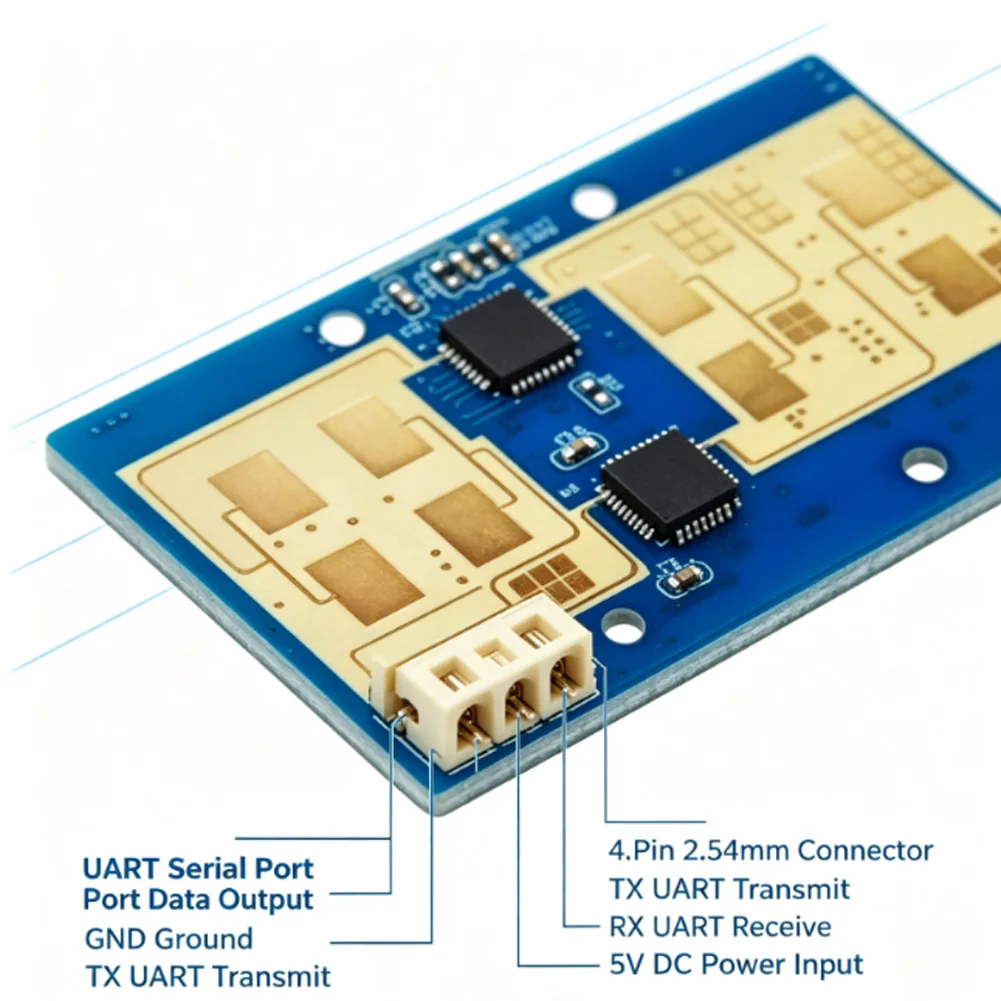 LD2423 24GHz FMCW Millimeter Wave Sensor Module for Indoor Human Tracking Real Time X Y Coordinates UART Output