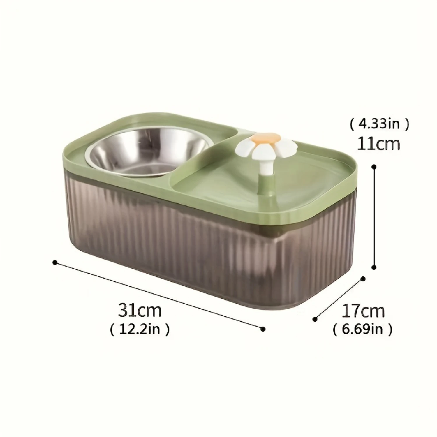 2-in-1 Automatic Cat Water Fountain with Stainless Steel Food Bowl Set - USB Powered, 36V Safe, and Easy to Clean - Perfect for 