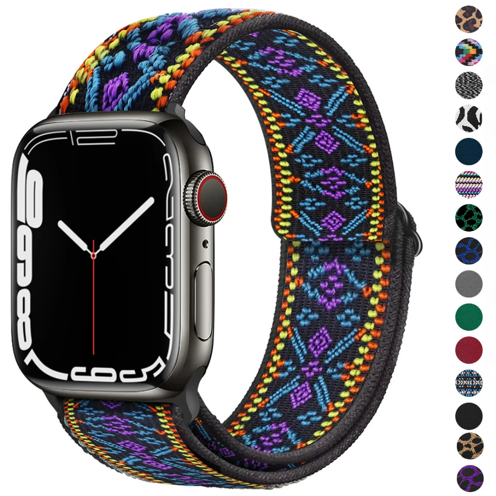 

Nylon Strap for Apple Watch Bands 44mm 40mm 45mm 41mm 46mm 42mm 38mm Ultra 49mm Bracelet Loop Belt iWatch Series 10 9 8 7 6 5 SE