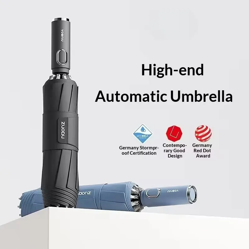 Automatic Reverse Fold Umbrella Step-Close Large Windproof Durable Car-Friendly All-Weather Sun/Rain