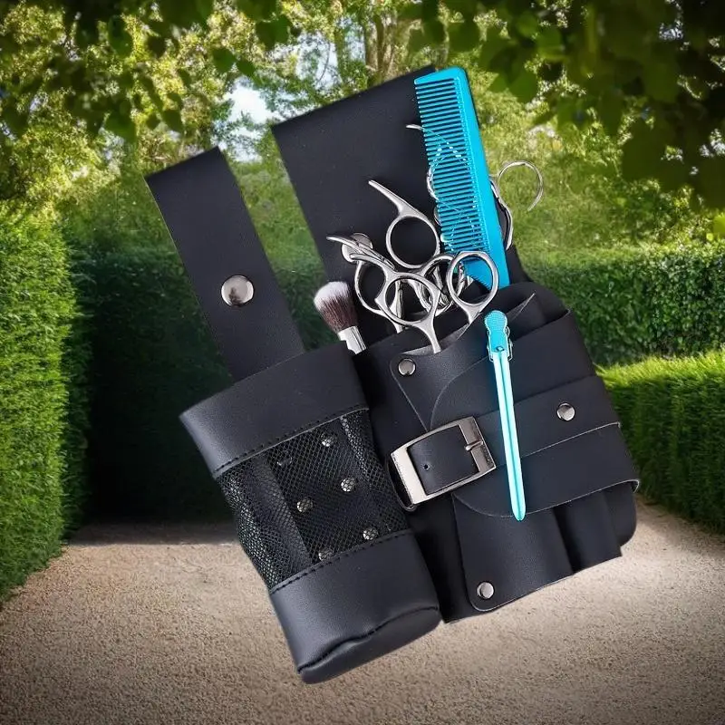 Barber Hair Scissor Bag Clips Comb Case Hairdressing Barber Holster Bags Salon Waist Pack Belt PU Leather Bag Holder Tool