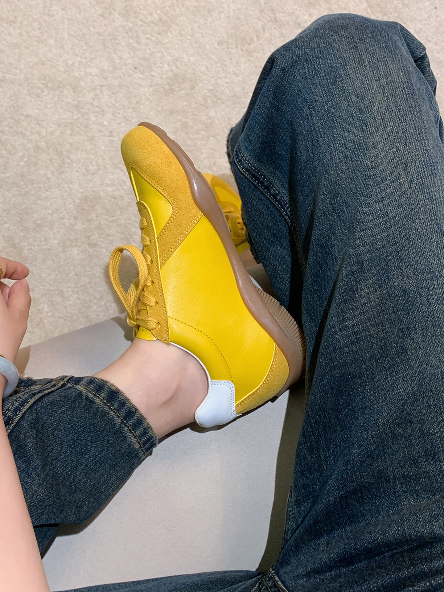 leather-version~-genuine-leather-patched-lace-up-agan-de-train-oes-women-thi-bot-heightening-panda-color-casual-sports