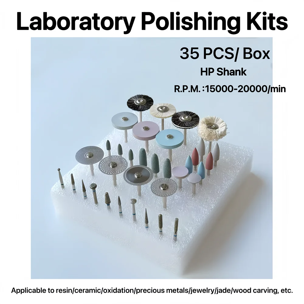 

35Pcs all-in-one Polishing Kit Laboratory Polisher Set 2.35mm Shank Diameter Brush Grinding Finishing Tools