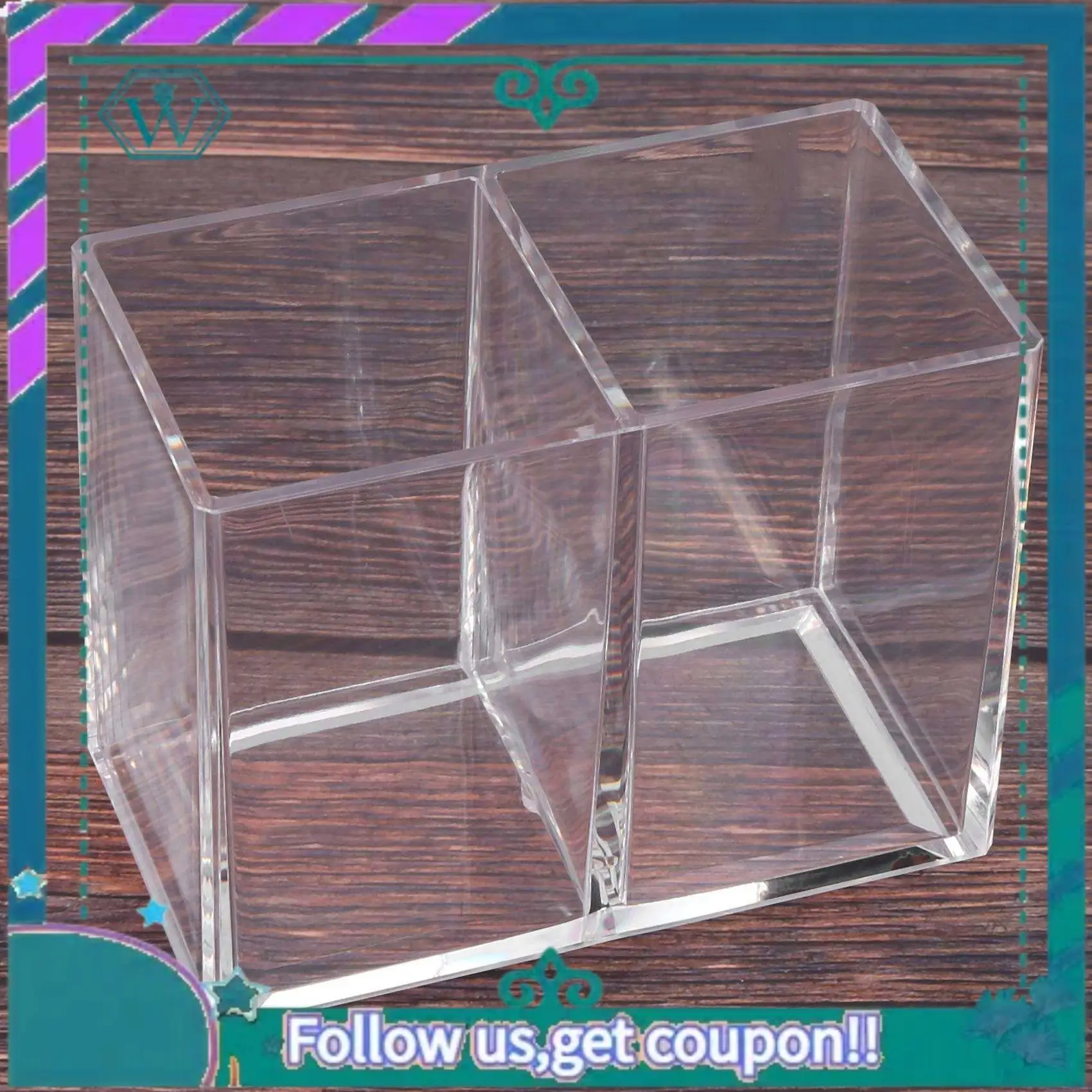 A75Q-4X Clear Acrylic Makeup Brush Holder Pen Pencil Cup Holder Cosmetic Storage Case Desktop Stationery Organizer