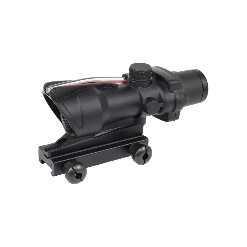 4X32 Sights Red Fiber Source Optics Sights Scope Chevron Glass Etched Reticle Hunting 20mm Mount