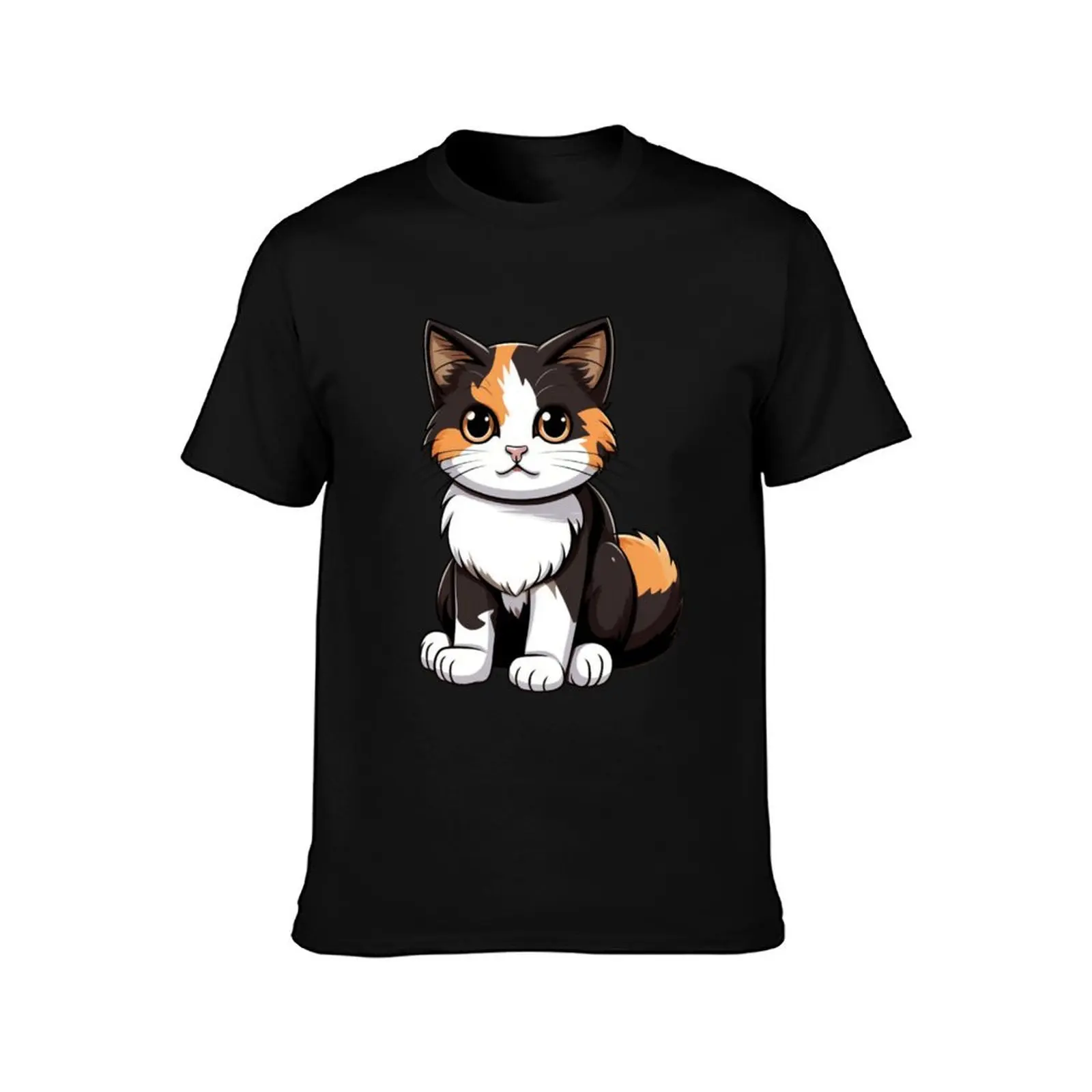 Whiskered Charm: Adorable Calico Cat Artistry T-Shirt Street Art Print Tee Shirt