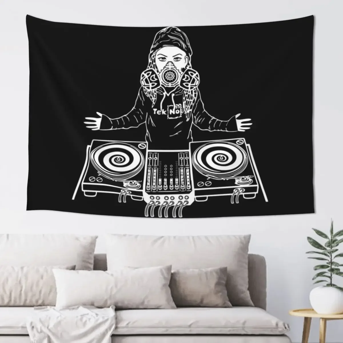 2323083 - Tekno 23 mask girl Tapestry Room Decor Carpet On The Wall Bed Room Decoration Tapestry