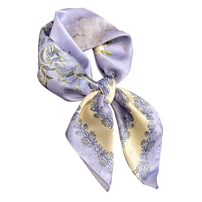 100% Silk Scarf Women Mulberry Luxury Spring Square Fashion Foulard Female Neckerchief Lady Shawl Wraps Hijab Bandana Scarves