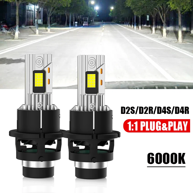 

Dualvision D2S Led Car Headlight Canbus HID D4S D2R D4R Xenon Bulbs High Power 300W 30000LM Turbo Led Auto Lamp 6000K White 12V