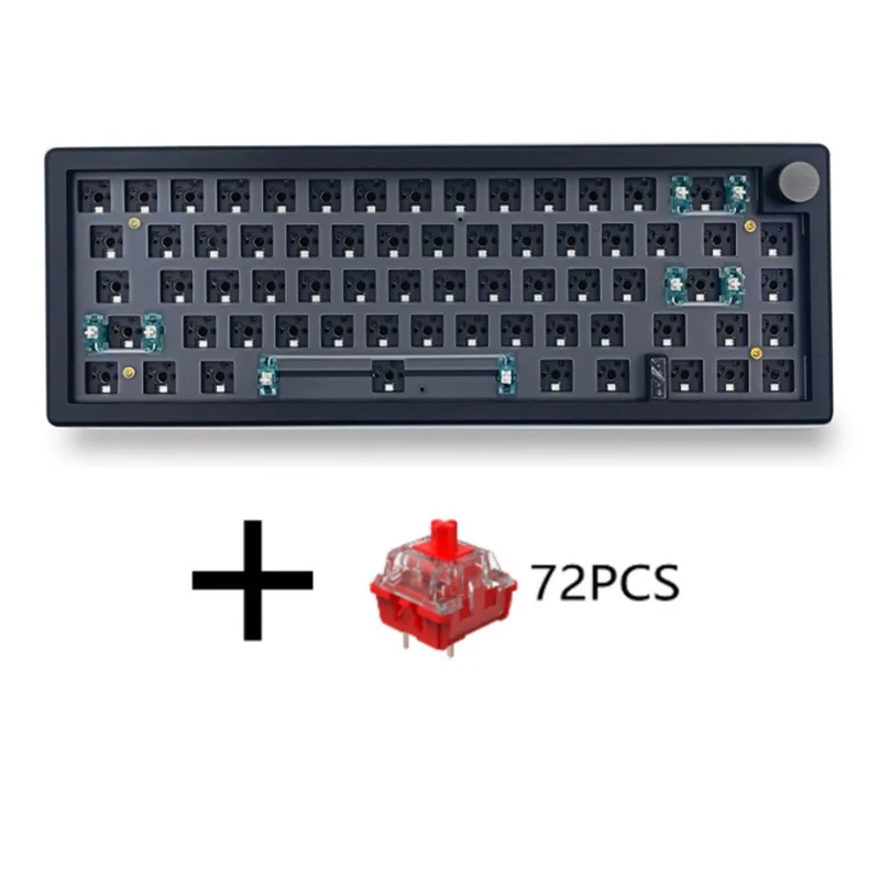 GMK67 Customized Mechanical Keyboard+Red Switch DIY Kit Hot Swappable RGB Backlight 3 Mode Mechanical Keyboard Black