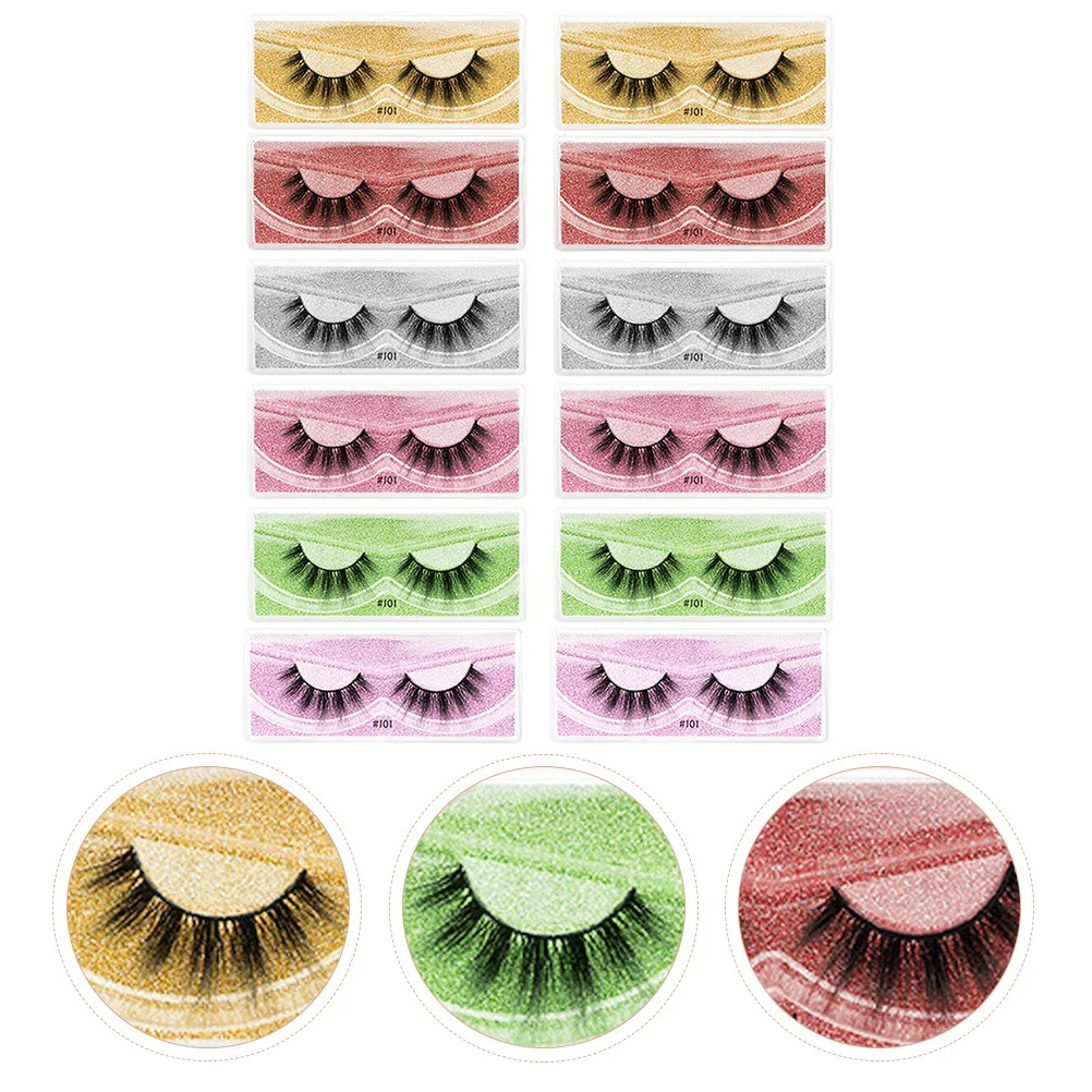 

12Pairs Fake Eyelashes Premium Material Easy Install Stage Performance Fake Eyelash Art Eyelashes Makeup Eyelash