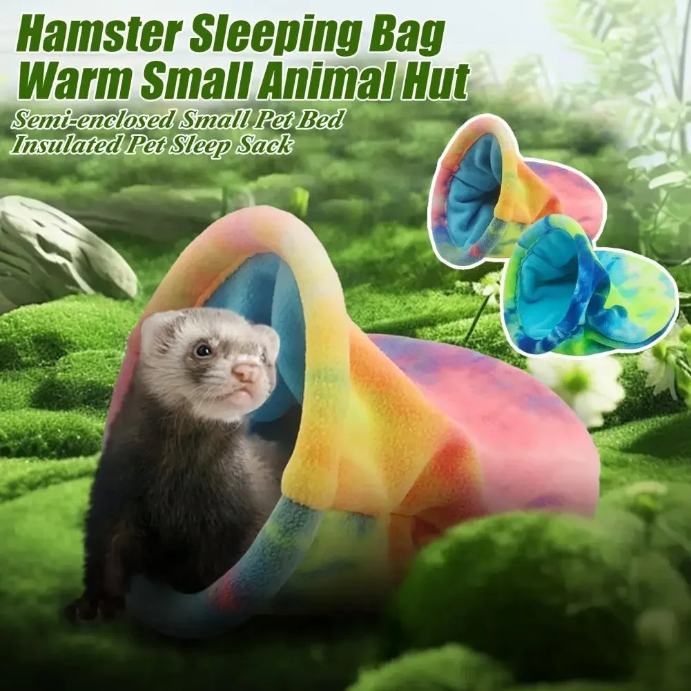 1Pc Small Pet Cozy Nest Exquisite Cozy Fleece Hideout Nest for Small Guinea Pig Snuggle Sack Hamster Sleeping Bag for Rabbit