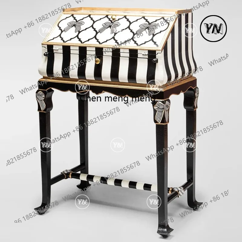 

Solid wood chest, retro painted storage, porch cabinet, light luxury storage, home cabinet can be customized