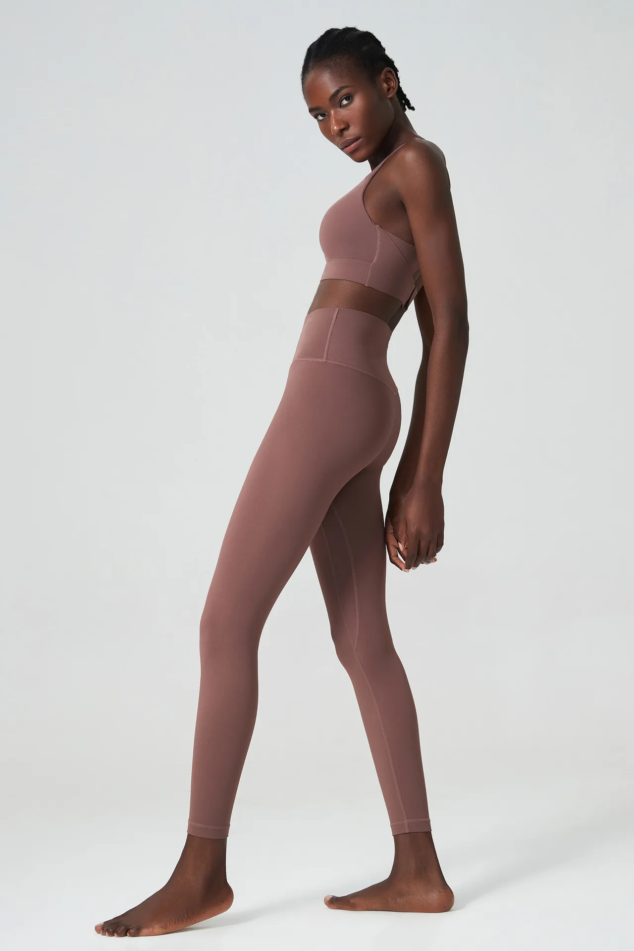 Feste Brust polster High Support Gym BH mit Legging Fitness Anzug Frauen nackt Gefühl Yoga Sport Set – Detail 12