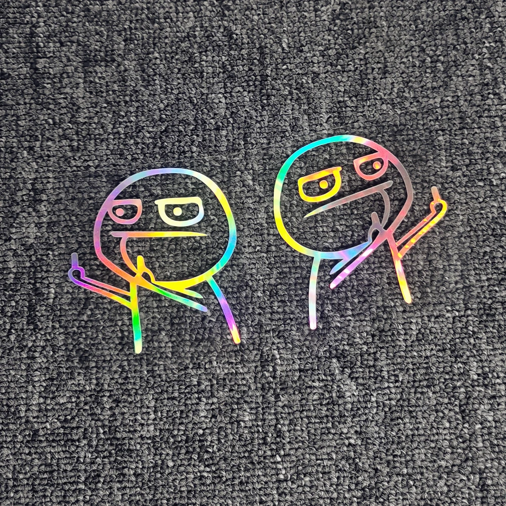 

2 шт./компл. модная автомобильная наклейка «Забавный жест», голографическая наклейка для автомобиля, идеально подходит для добавления игривого вида вашего автомобиля