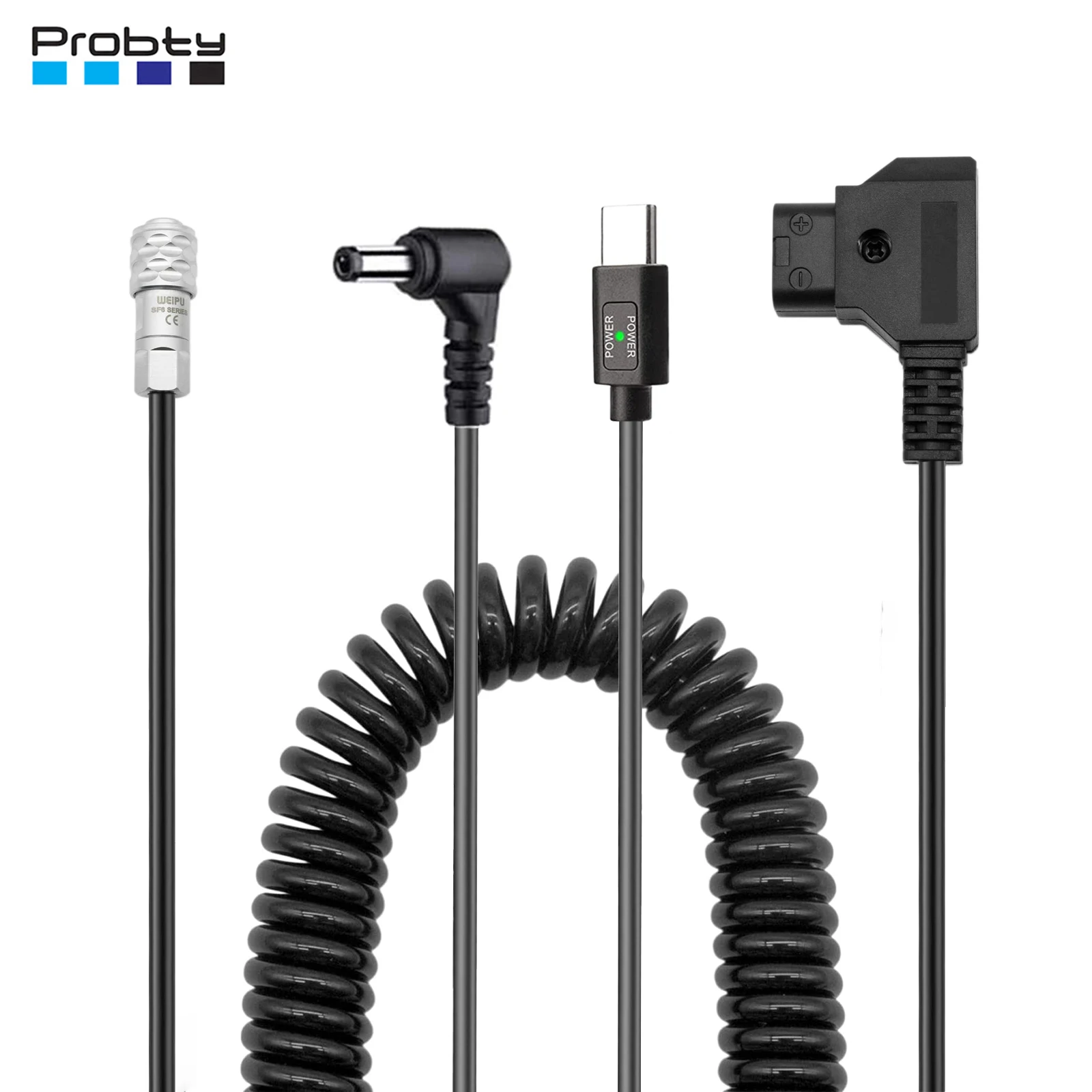 PD3.0 12V DC5525 męski D-tap do kabla zasilającego BMPCC 4K/6K kabel spiralny do Blackmagic Pocket Cinema Camera 4K/6K