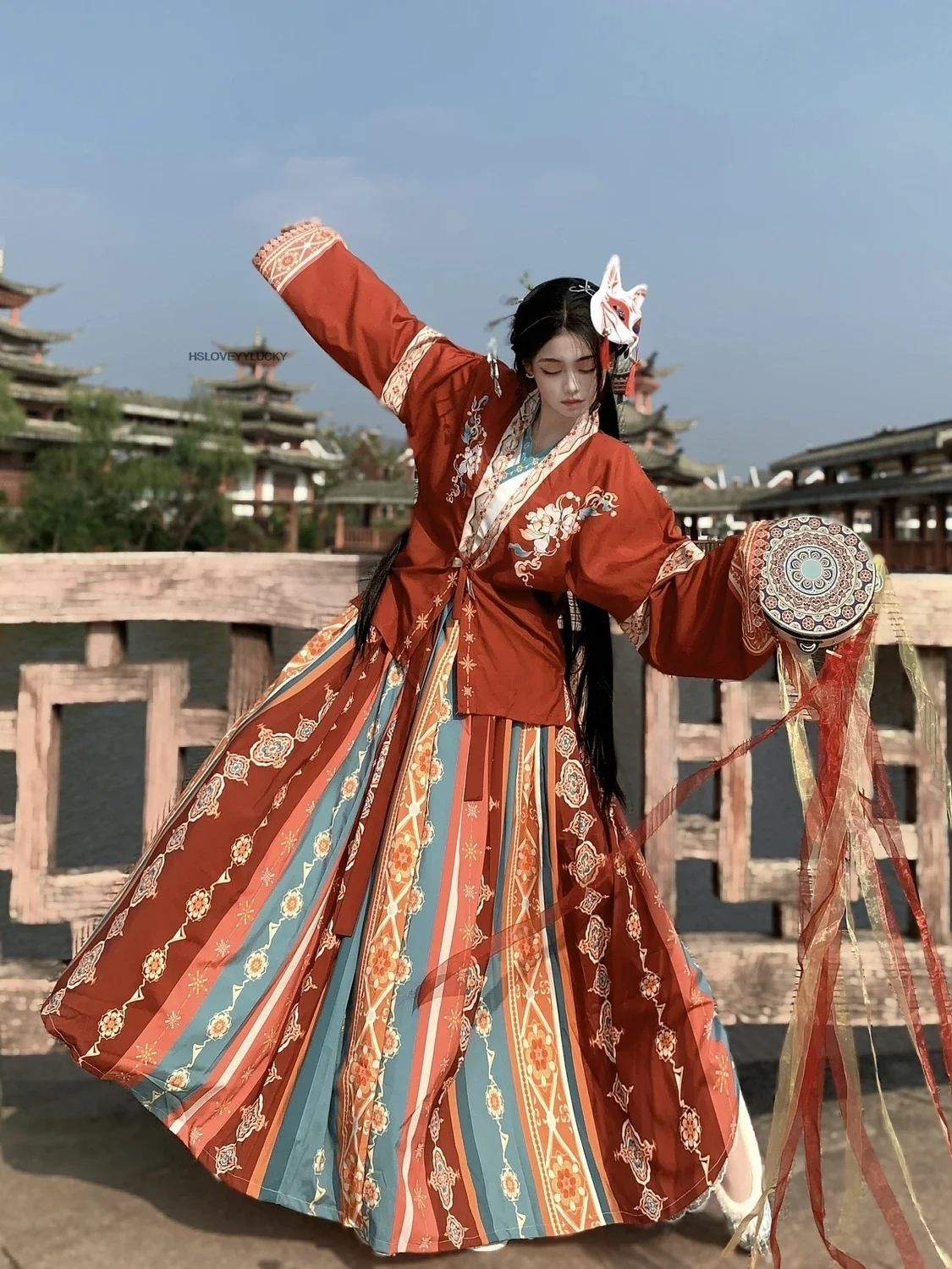 فستان هانفو للنساء أزياء سلالة تانغ الصينية فستان هانفو التقليدي المطرز الجنية وي جين مجموعة كاملة فستان هانفو