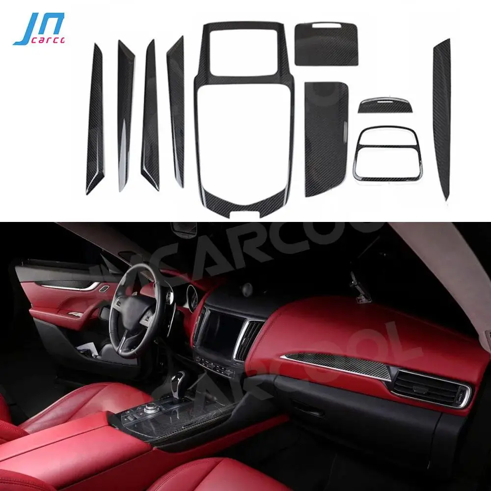 Car Center Console Dashboard AC Outlet Door Dry Carbon Fiber Interior Trim Covers for Maserati Levante 2016-2019