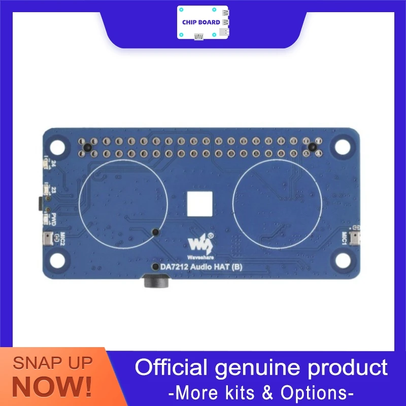 waveshare-da7212-sound-hat-type-b、i2sツインチャンネルコーデックメザニン、スピーカーターミナルとeeprom搭載、raspberry-pi用