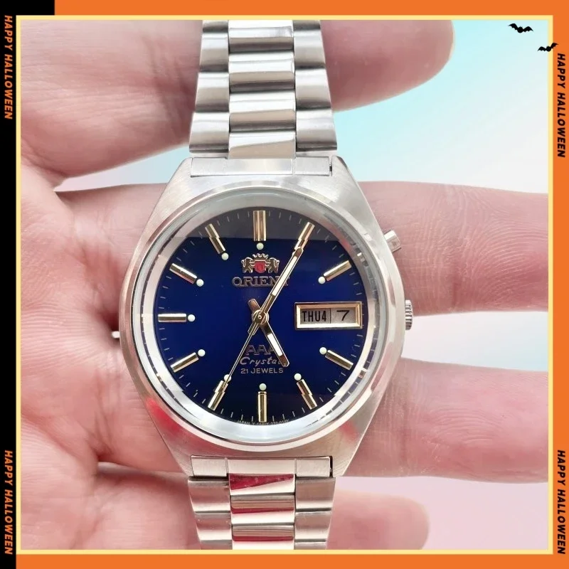 118A StoreMen's Mechanical Orient Watch Japanese Movement 3A Stainless Steel Ultra-Thin Dial Full Functionality World Time 36MM