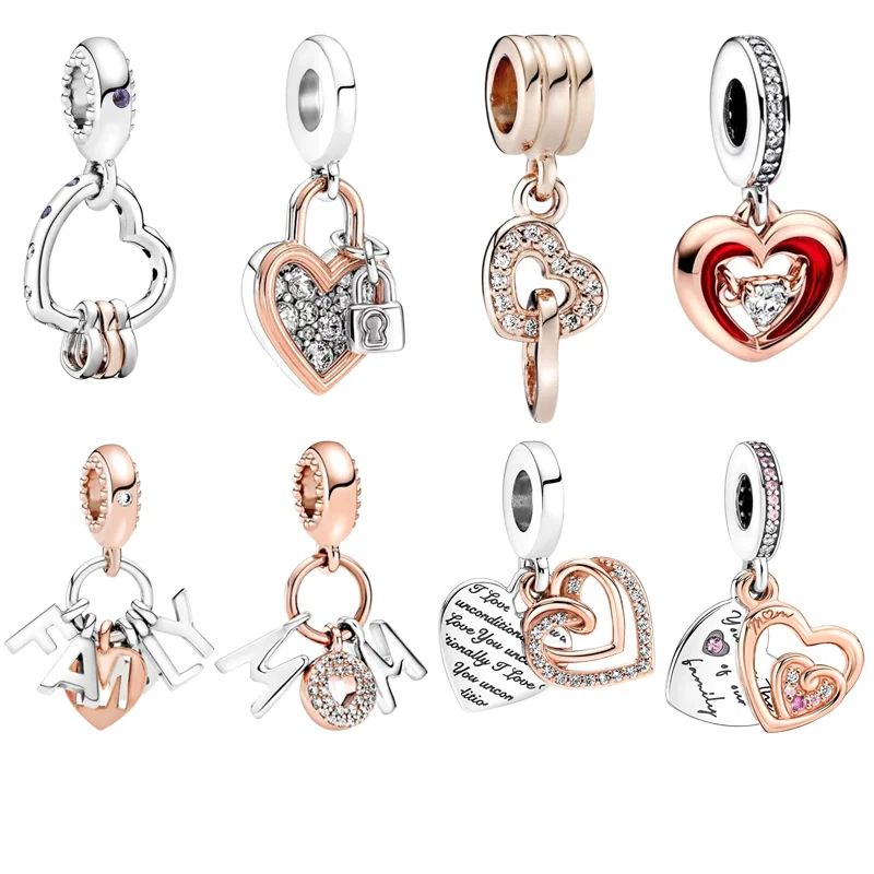 حار بيع على شكل قلب التألق سحر الخرزة قلادة صالح الأصلي الأوروبي فضة مجوهرات و DIY بها بنفسك صنع هدية غرامة فريدة من نوعها