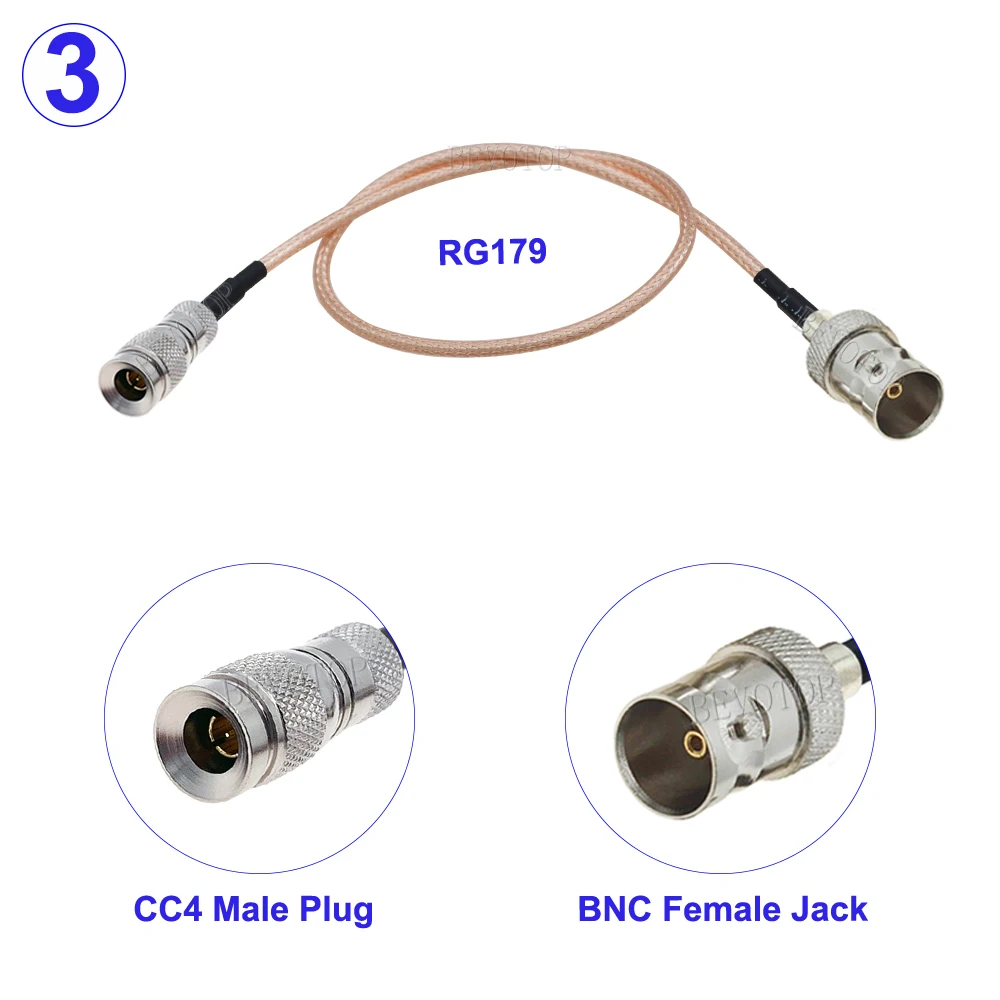 CC4 DIN 1.0/2.3 Mini BNC Right Angle to BNC Male / Female 75 Ohm RG179 Pigtail HD SDI Cable for Blackmagic HyperDeck Shuttle
