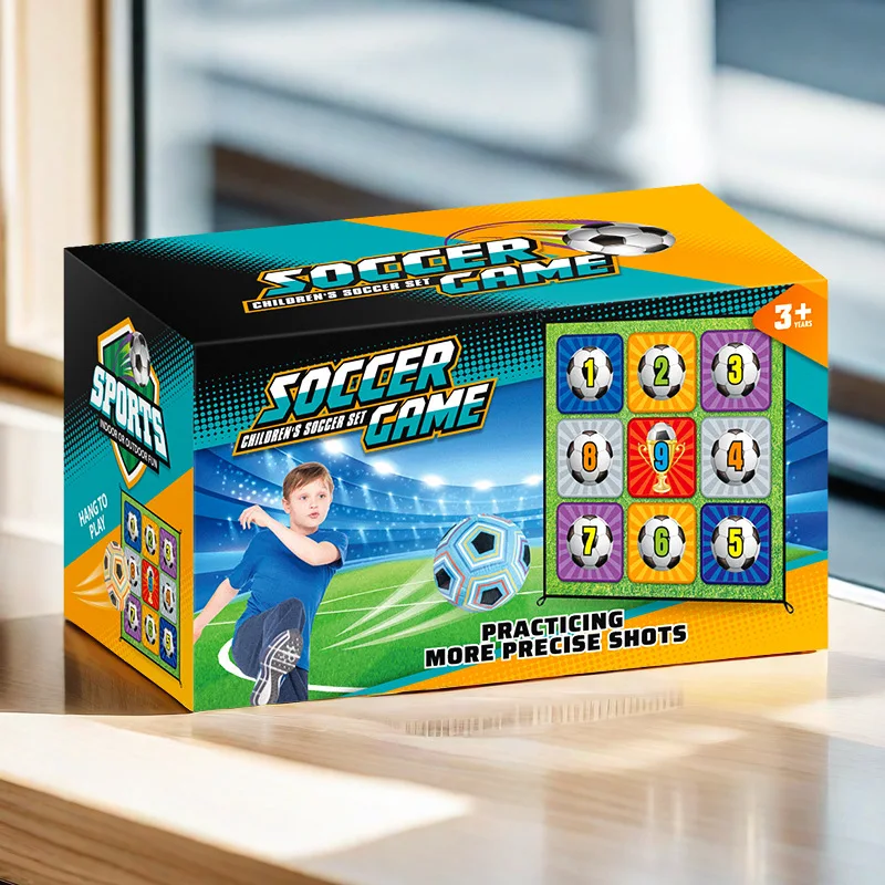 Tapete de jogo de futebol de nove grades para crianças Personalização de bola pegajosa Brinquedo de arremesso interno e externo D