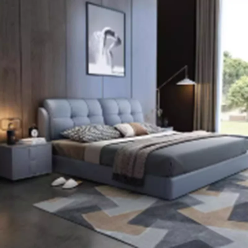 

Modern Cheap Double Bed Design Simple Storage Metal Frame Double Bed Mattress Luxury High Cama Dobravel Furnitures For Bedroom