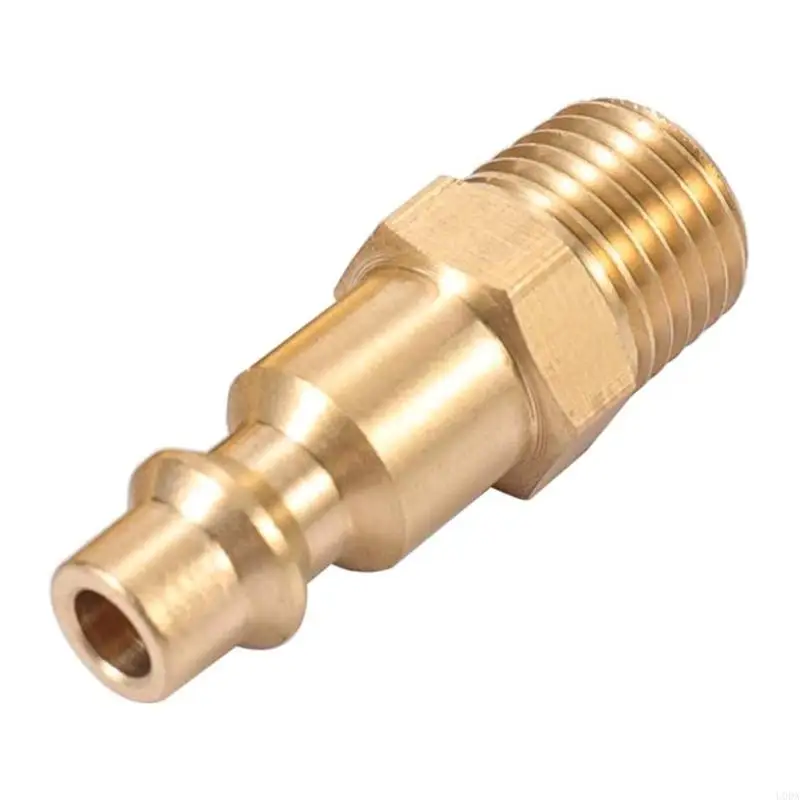 10 Pcs Brass Air Coupler and Plug 1/4-Inch NPT Male Industrial Pneumatic Plugs