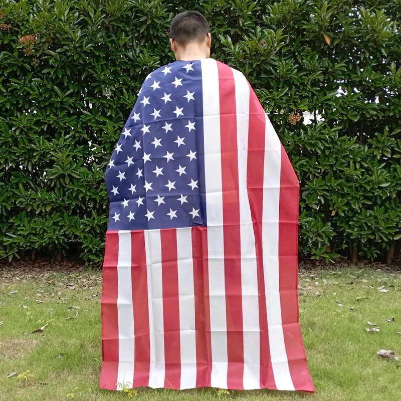 aerxemrbrae  American Flag Costume Cape USA Patriotic Flag Cloak for Adult Men Women Independence Day Celebration Cosplay