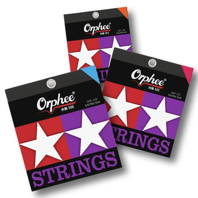 Orphee 4/5/6 Strings Electric Bass Strings Fire Lock Series Bass Guitar High Carbon Steel Hexagonal Core Nickel Plated Wound