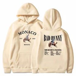 Kötü Bunny yeni albümü Nadie Sabe Lo Que Va Pasar Manana tişörtü erkekler Grunge sokak Hoodies giysi sıcak boy kazaklar 90s