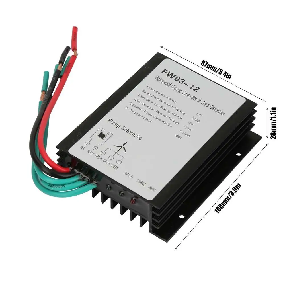 12V Waterproof Wind Generator Controller FW03-12 IP67 Rated Wind Power Management Device Solar Energy Regulator