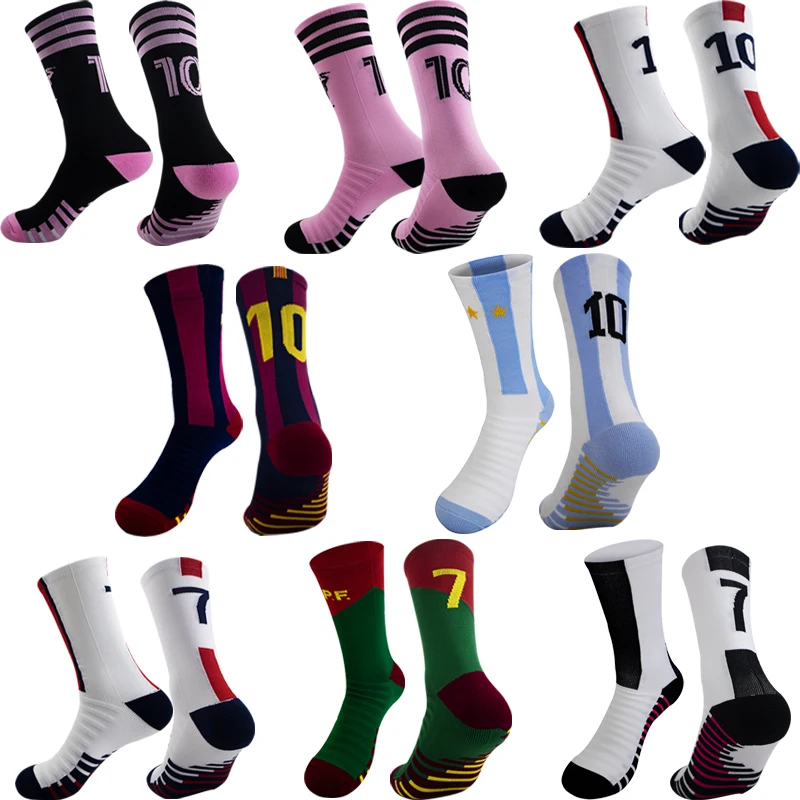 1 pair of men's digital Pro non-slip football socks Outdoor basketball running Breathable comfortable sports socks