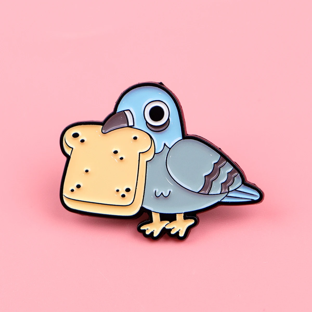 Funny Pigeon Enamel Pins Cute Cartoon Bread Bird Brooch sometimes i think ? Lapel Pin For Backpack Bag Gift