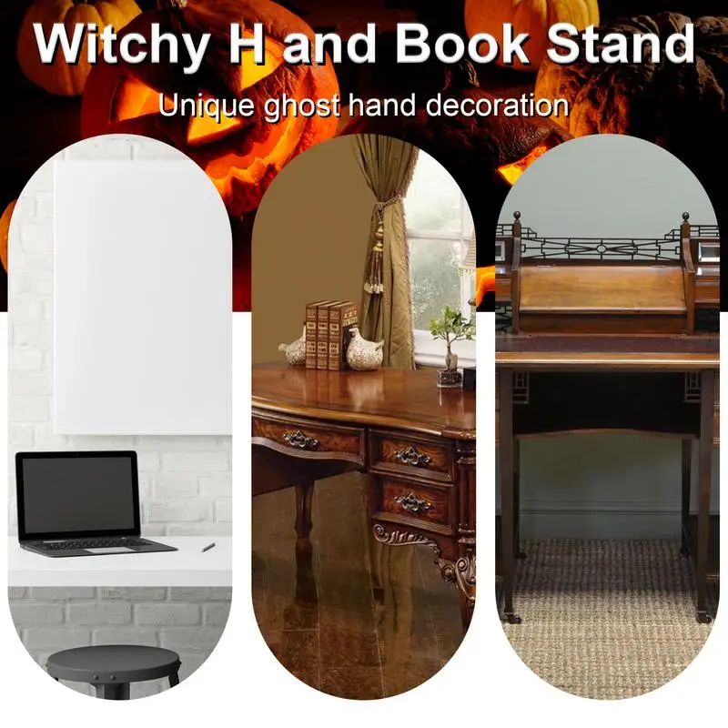 Imagem -05 - Witchy Hand Resin Book Stand Scary Hand Bookends Anti-slip Estante Rolha Suporte Gótico Home Decor para o Quarto de Halloween