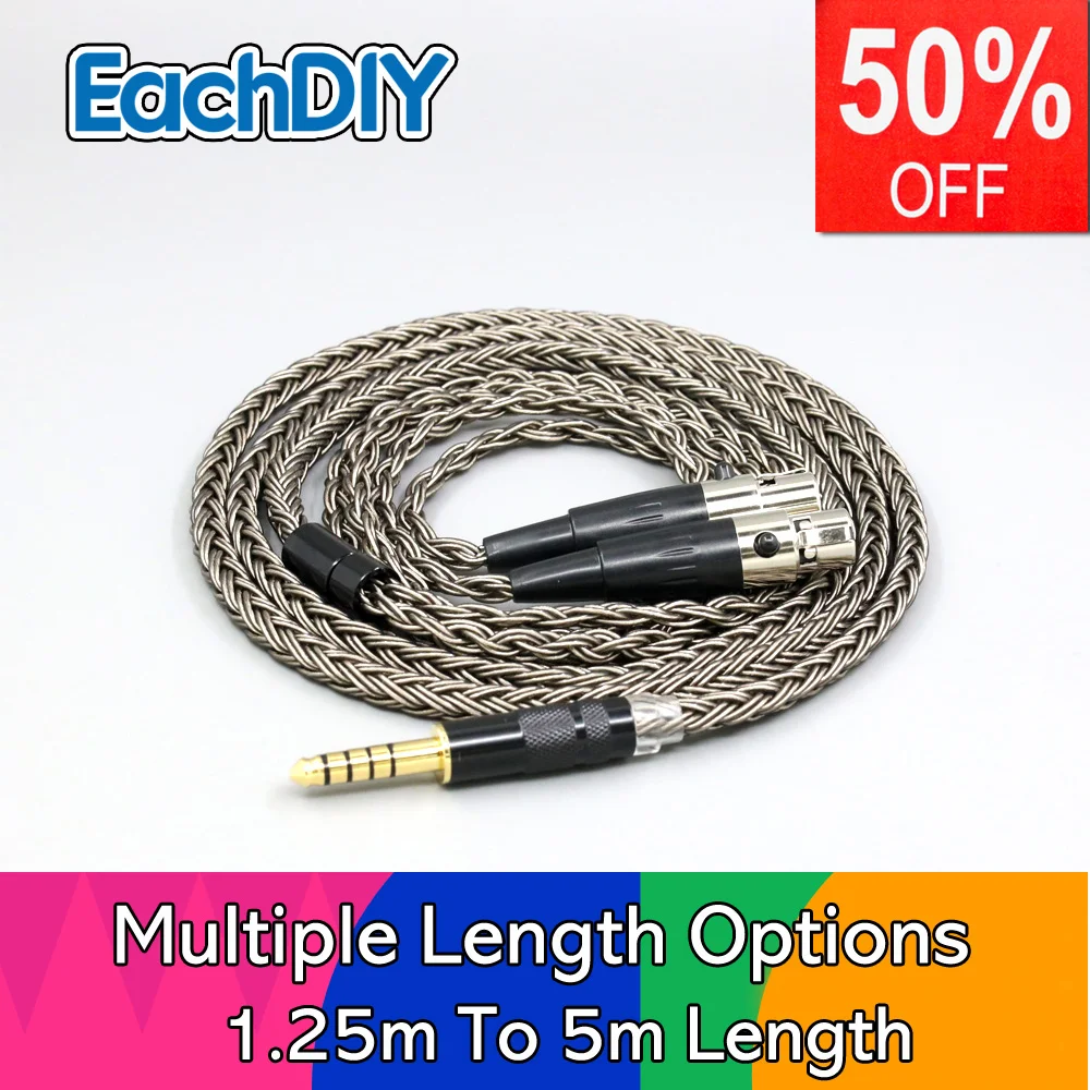 

Cable 16 Core Grey Silver plated Earphone For Meze Elite EMPYREAN Audeze LCD-3 LCD-2 LCD-X LCD-XC LCD-4z II Headphone LN008840