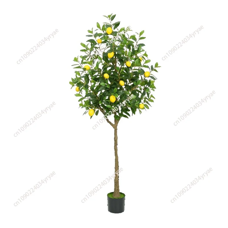 Artificial Lemon Tree, Fake Orange Plant, Floor-Standing Potted Plant with Fake Lemon Fruit, Plastic Orange Fruit Tree