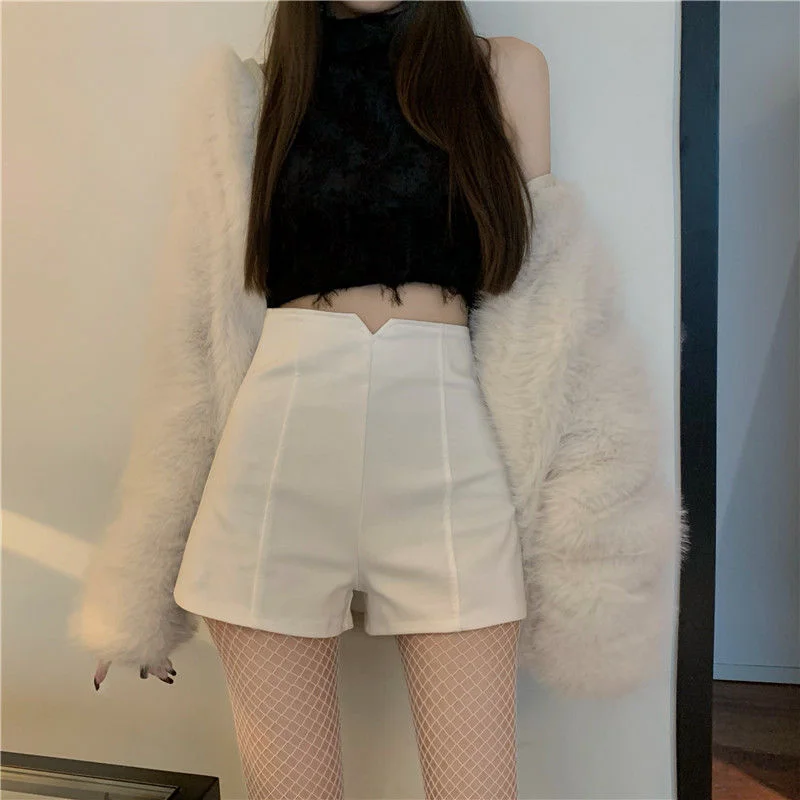 Mini Cute Women's Shorts Short Pants for Woman To Wear Skinny Sexy Knit Tight Kawaii Booty White Y2k Harajuku Outdoor Low Price