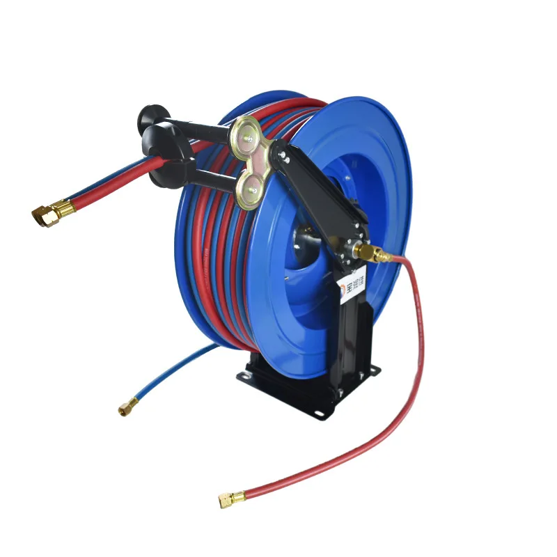 

Auto-Retractable Hose Reel Acetylene Oxygen Parallel Double Tube Metal Plate Industrial Spring Oxygen Welding Cutting 30 M Gas