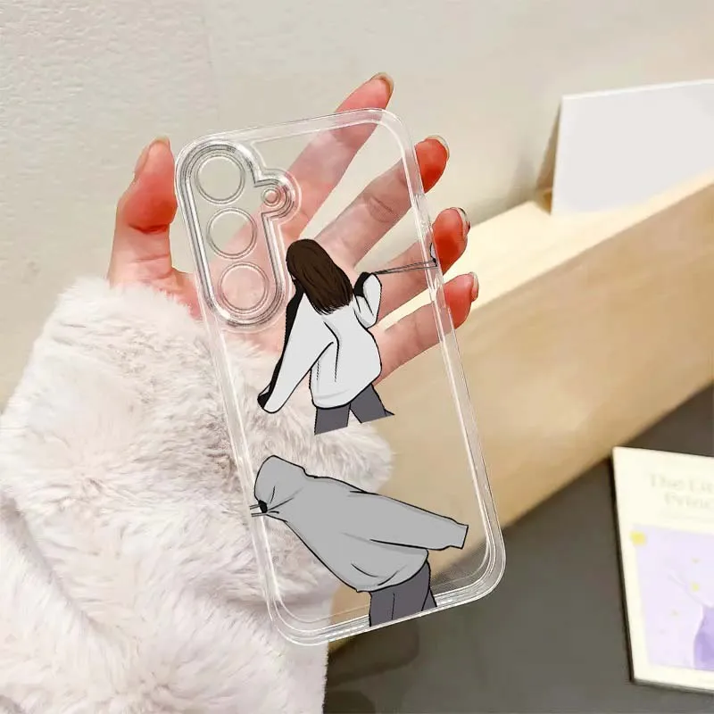 

Boy Girl Couples Art Popular For Samsung A56 A42 A36 A35 A34 A23 A16 A15 A05 A04 A03 Note 20 5G Translucent Phone Case