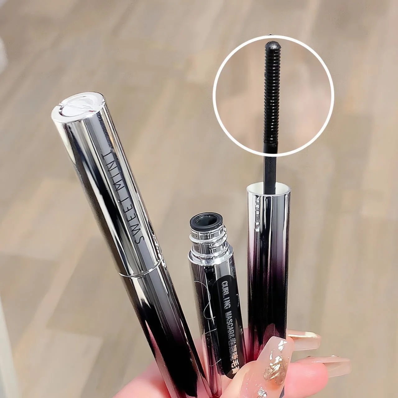 Black Metal Bar Type Hoofd Mascara 3d Verlengt Wimpers Extra Volume Waterdichte Natuurlijke Wimpers Vrouwelijke Make-Up Koreaanse Cosmetica